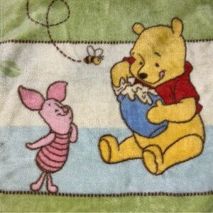 Disney Baby Winnie the Pooh Baby Blanket Throw Crown Crafts Piglet Honey Pot Bee